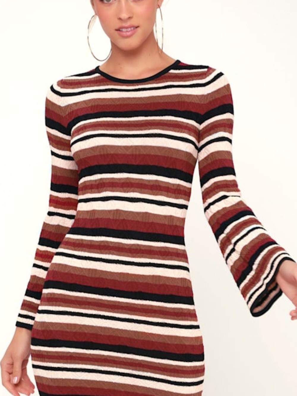 ALI & JAY It Was All A Dream Dress - Rust, Black, Cream Size S